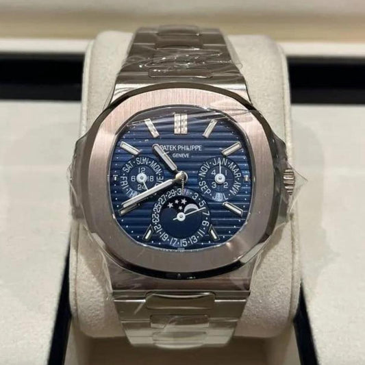 Patek Philippe Nautilus Chronograph White Gold Blue Dial